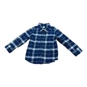 Old Navy Shirt Boys 2T Blue Plaid Button Up Long Sleeve Cotton Casual Toddler